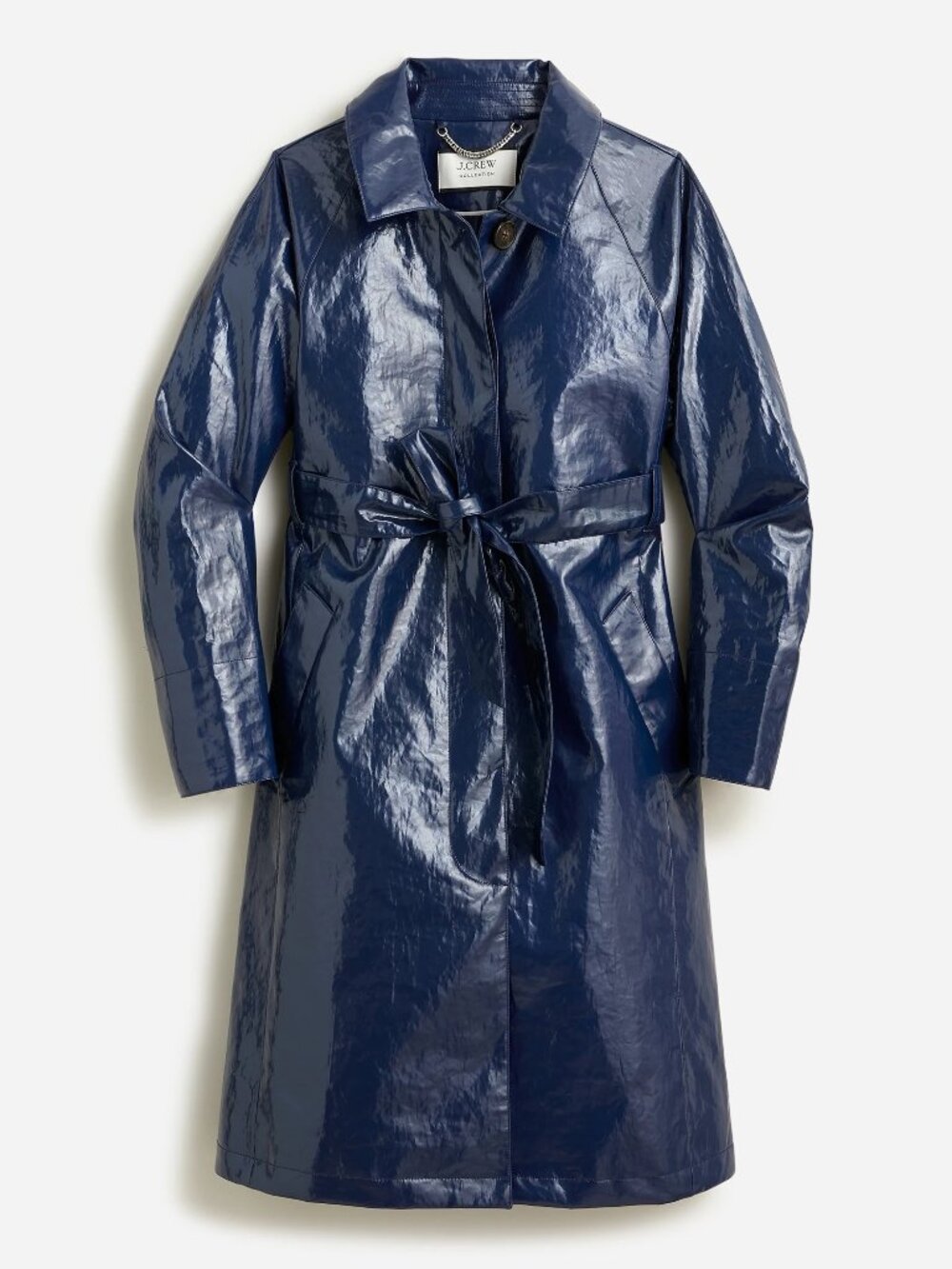 J. Crew Collection trench coat in laminated linen blend